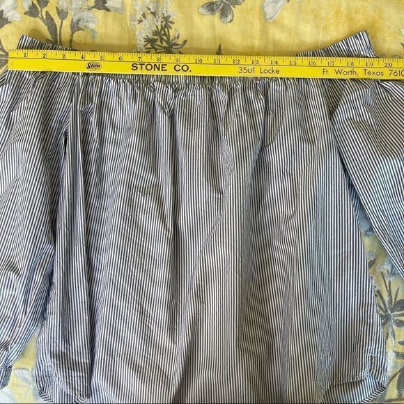 Abercrombie and Fitch Blue and White Striped Off Shoulder Top - Medium - Picture 10 of 10